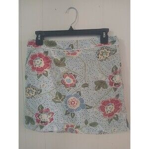 Tehama Green Blue Floral Athletic Skort Boho Athleisure